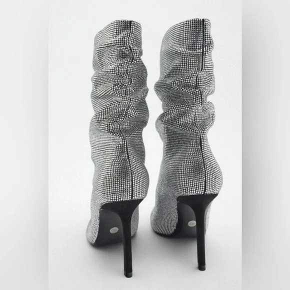 ZARA SPARKLY HIGH HEEL BOOTS - Picture 5 of 9